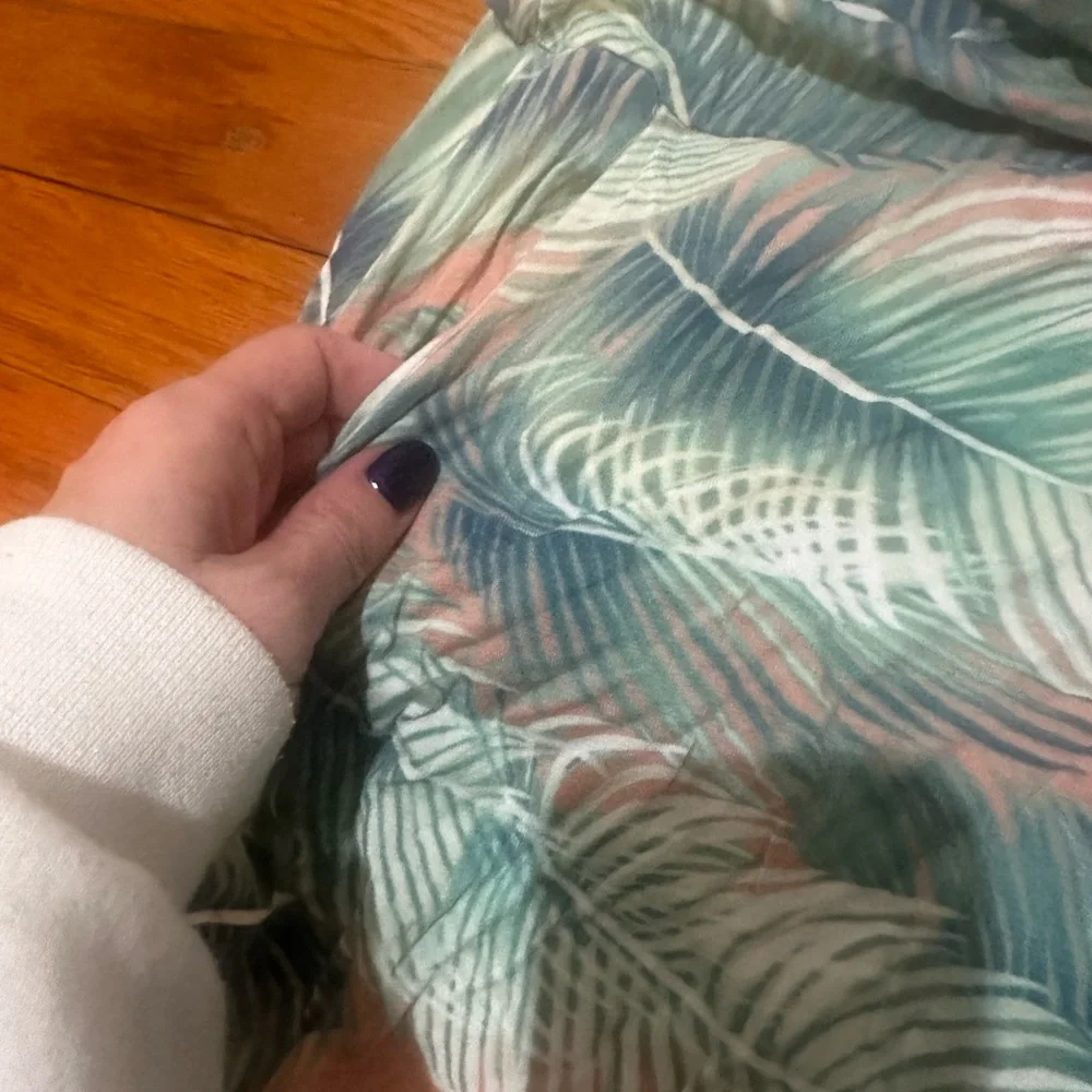 Coco Kelly Strapless Tropical Maxi Palms Pockets Resortwear Vacation‎ Medium